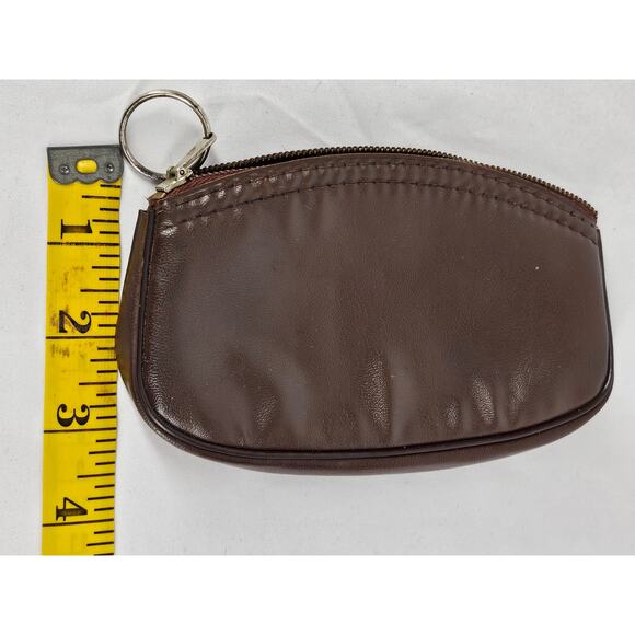 PICCADILLY VINTAGE LEATHERETTE COMPACT POUCH W/ KEY RING – MADE IN ENGLAND - Picture 9 of 10